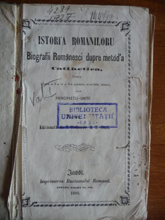 Istoria Romanilor, Iasi, 1860