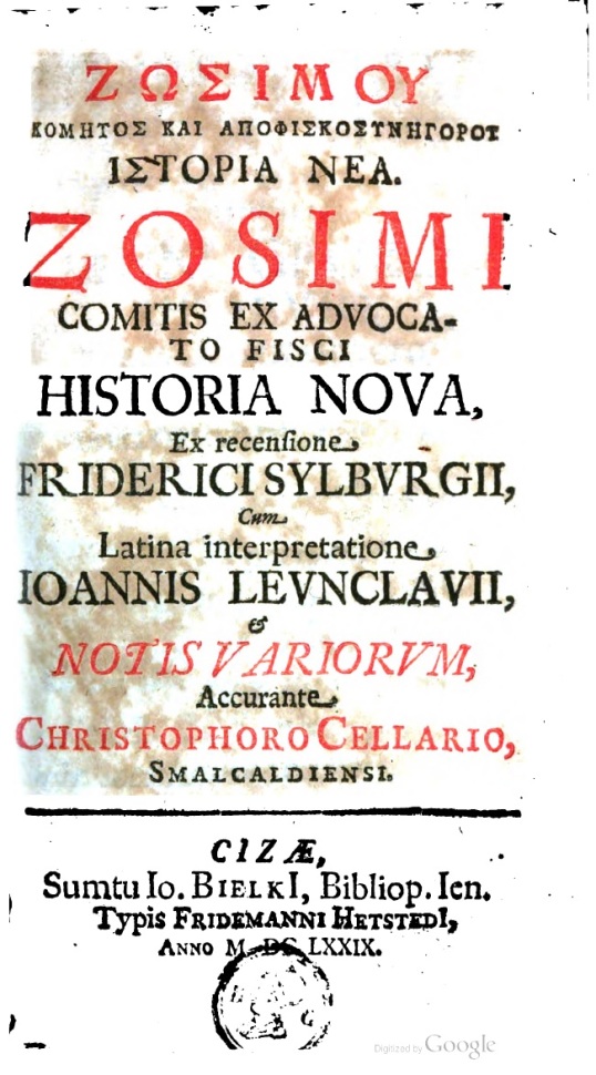 Zosimos, Istorie contemporană